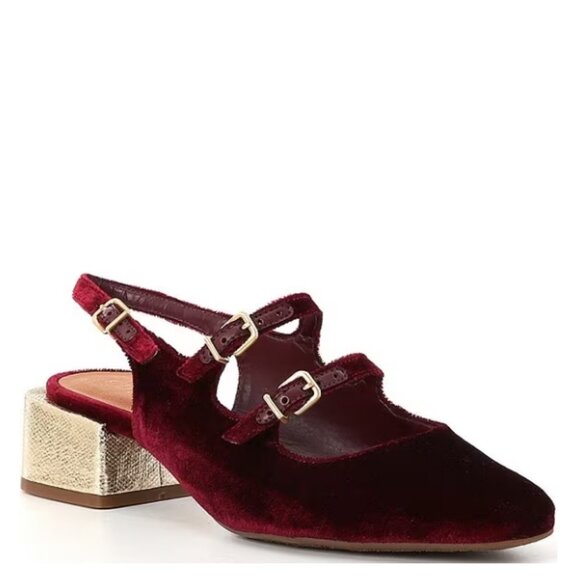 Chelsea & Violet Ruthie Velvet Slingback Mary Janes - Picture 1 of 8